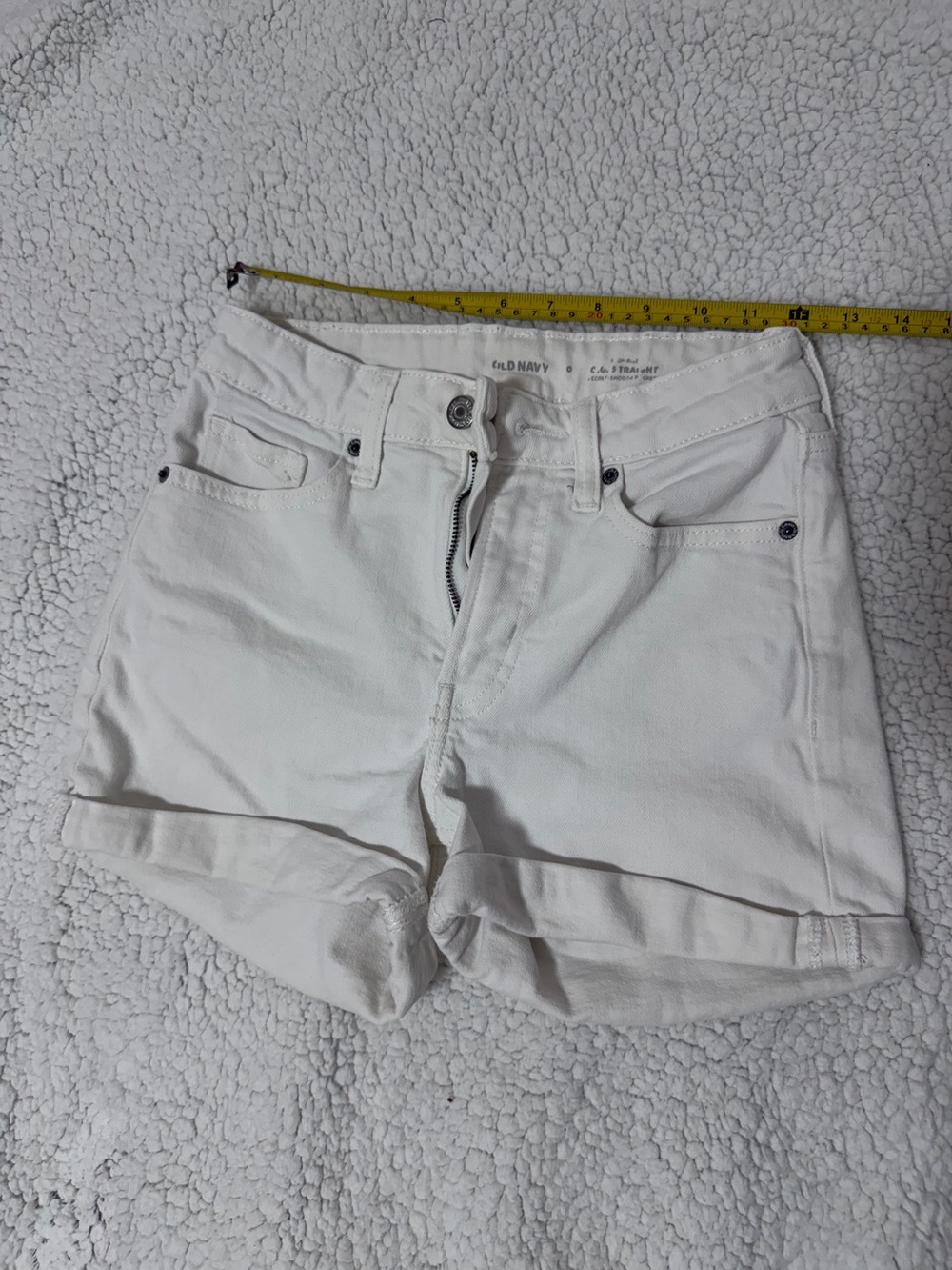 Old Navy White Rolled Cuff Denim Shorts